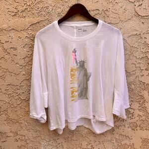 Aerie New York Graphic Cropped Tee Size Womens Large